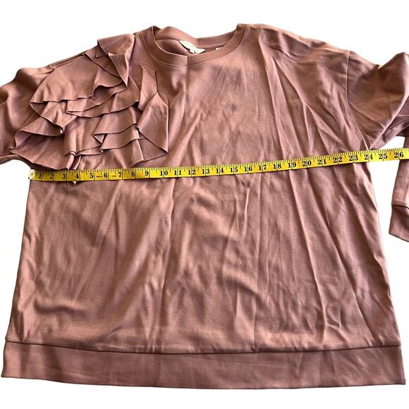 Ted Baker Sweater Women 5 Modal Pink Ruffle Elegant Designer Soft Winter Fall - Picture 6 of 11